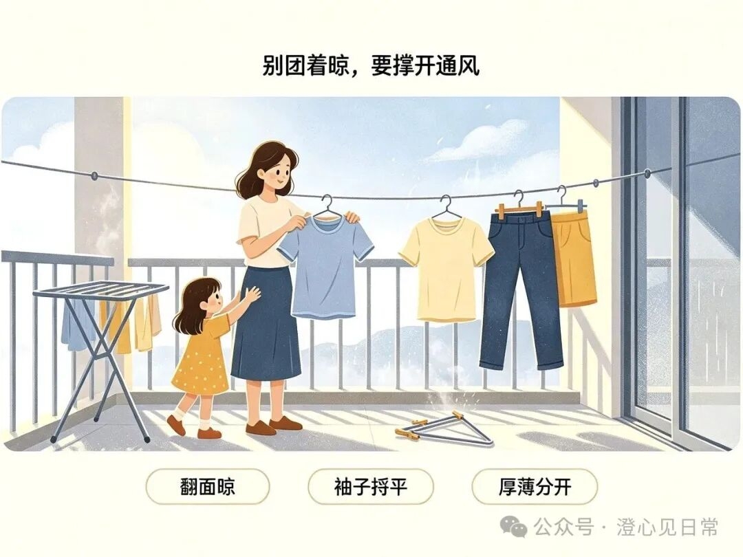 夏天衣服晾完有股馊味，换了个晾法就好了
